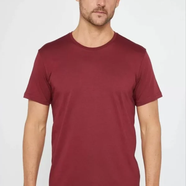 Erkek 24/1 Düz A Kalite Oversize T-shirt - Bordo