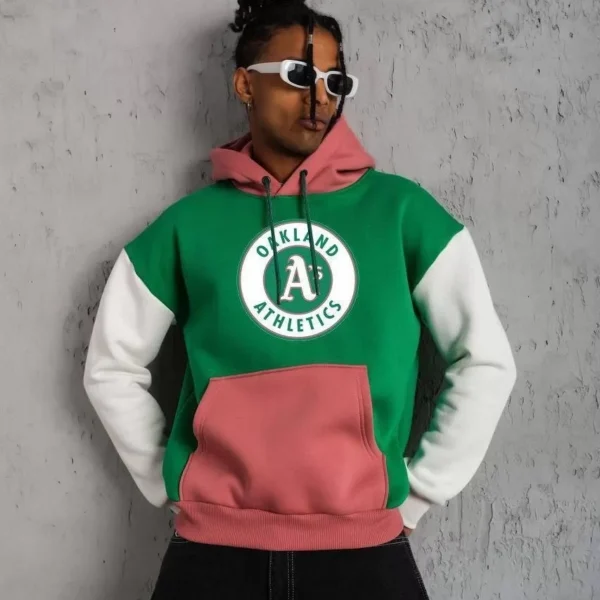 Erkek Çok Parçalı Kanguru Cepli Kapüşonlu Sweatshirt - Yeşil