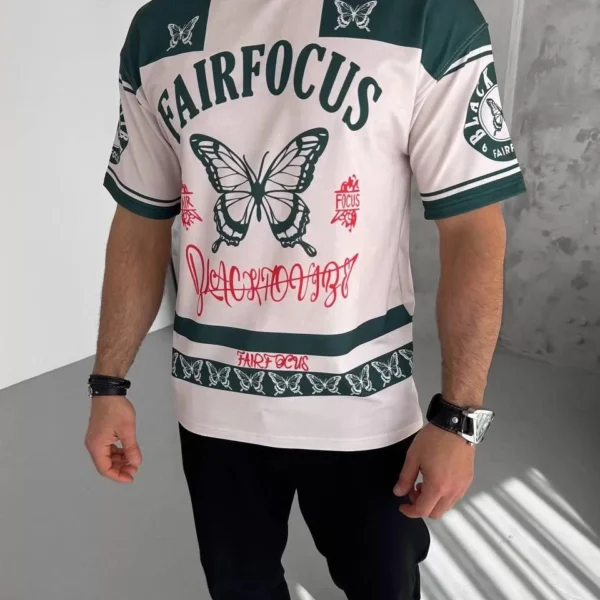 Erkek Dijital Baskılı Tshirt - Mavi