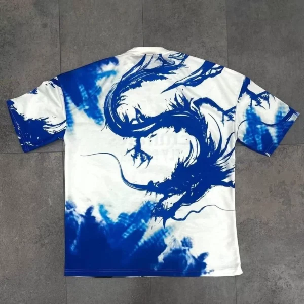 Erkek Dijital Sırt Baskılı Oversize T-shirt - Beyaz