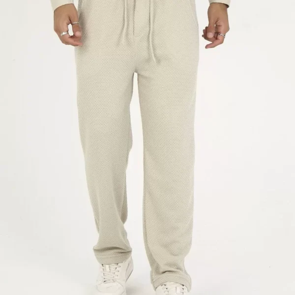 Jakar Kutu Desenli Baggy Eşofman Pantolon - Gri