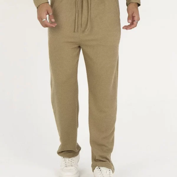 Jakar Kutu Desenli Baggy Eşofman Pantolon - Kahverengi