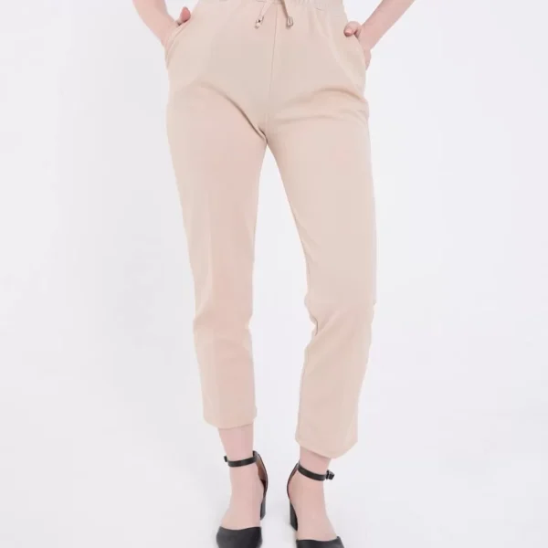 Kadın Tam Kalıp Basic Eşofman Pantolon - Bej