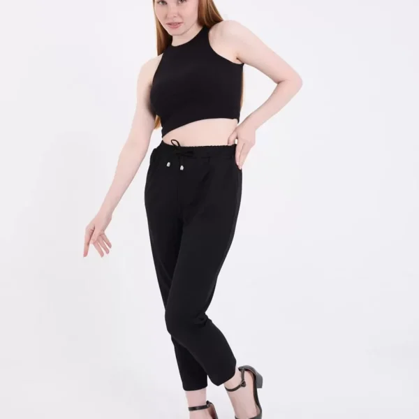 Kadın Tam Kalıp Basic Eşofman Pantolon - Siyah
