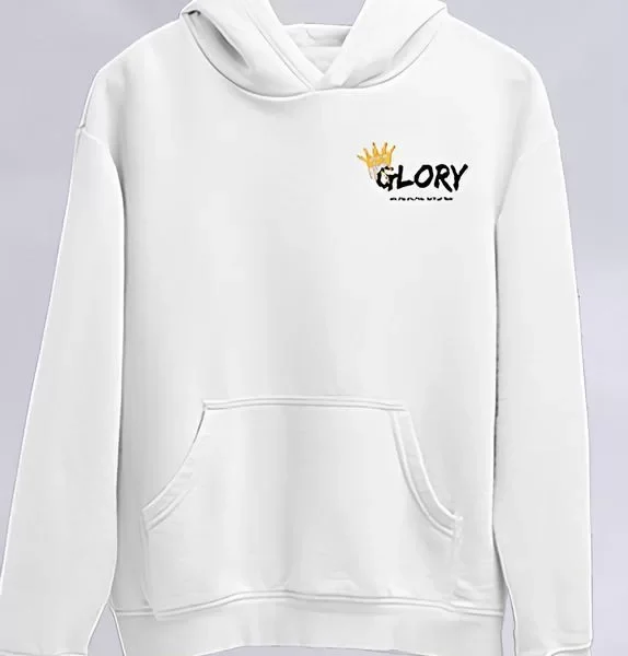 Kışlık Üç İplik Kapüşonlu SweatShirt - Beyaz