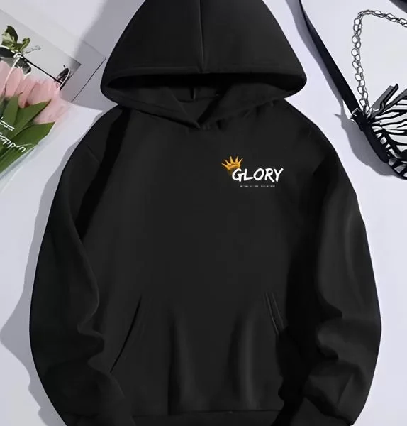 Kışlık Üç İplik Kapüşonlu SweatShirt - Siyah