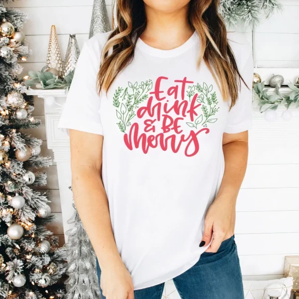Noel İçin Özel Tasarım T-shirt - Beyaz