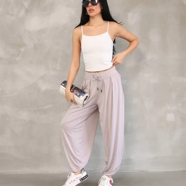 Osy Modal Yumuşak Dokulu Kumaş Şalvar Pantalon - Bej