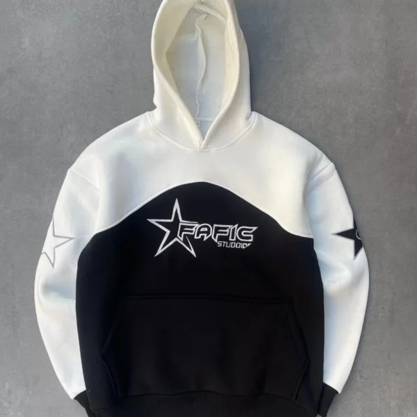 Parçalı Nakış İşlemelı Kapüşonlu SweatShirt - Beyaz