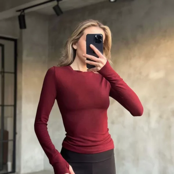 Parmak Geçmeli Buzi Body - Bordo