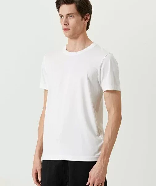 Unisex Basic Bisiklet Yaka Regular T-Shirt - Beyaz