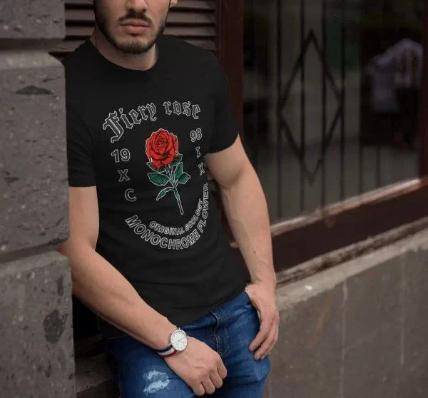 Erkek Bisiklet Yaka Baskılı Oversize T-Shirt - Siyah