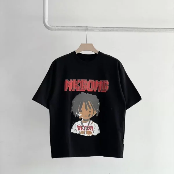 Unisex Çocuk Baskılı T-Shirt - Siyah