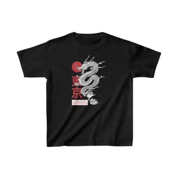 Unisex Çocuk Baskılı T-Shirt - Siyah
