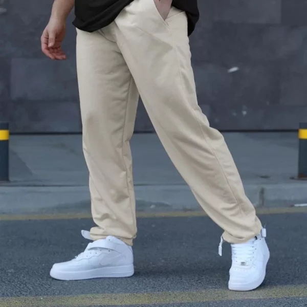 Unisex İki İplik Eşofman Altı - Bej