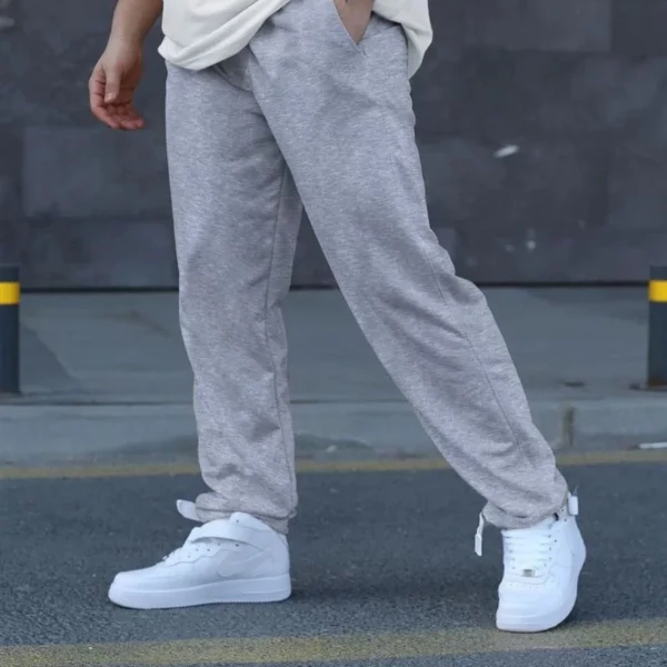 Unisex İki İplik Eşofman Altı - Gri