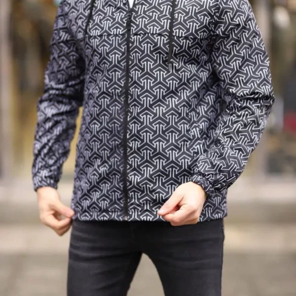 Unisex Kapüşonlu İçi Astarlı Yağmurluk - Siyah