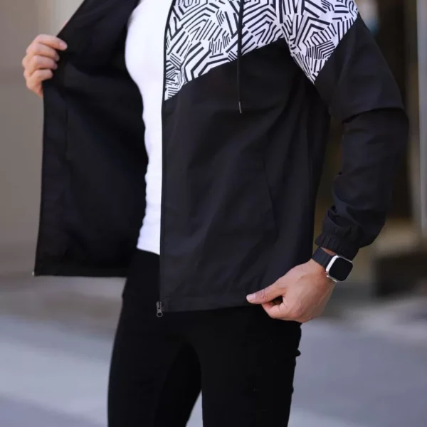 Unisex Kapüşonlu İçi Astarlı Yağmurluk - Siyah