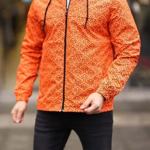 Unisex Kapüşonlu İçi Astarlı Yağmurluk - Turuncu