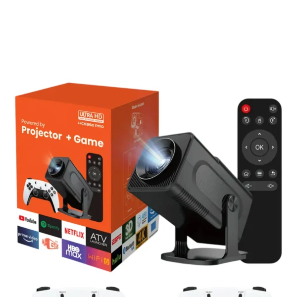 HCS350 Pro Projeksiyon Cihazı Ve Oyun Konsolu 1080p 4K Android 11 Bluetooth Wifi 20.000 Oyun