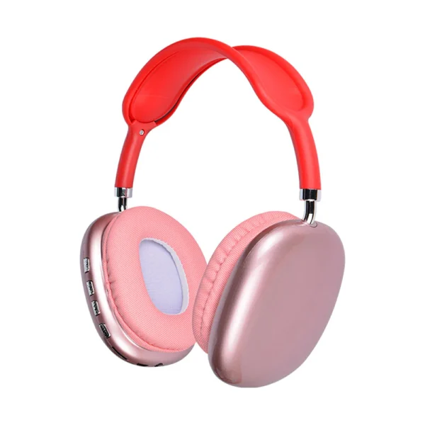 P9 Hi-Fi Ses Kalitesi Ayarlanabilir ve Katlanabilir Kulak Üstü Bluetooth Kulaklık - Kırmızı
